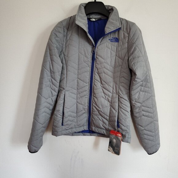 Ladies SZ XS The North Face Grey Quilted Jacket - Picture 1 of 4